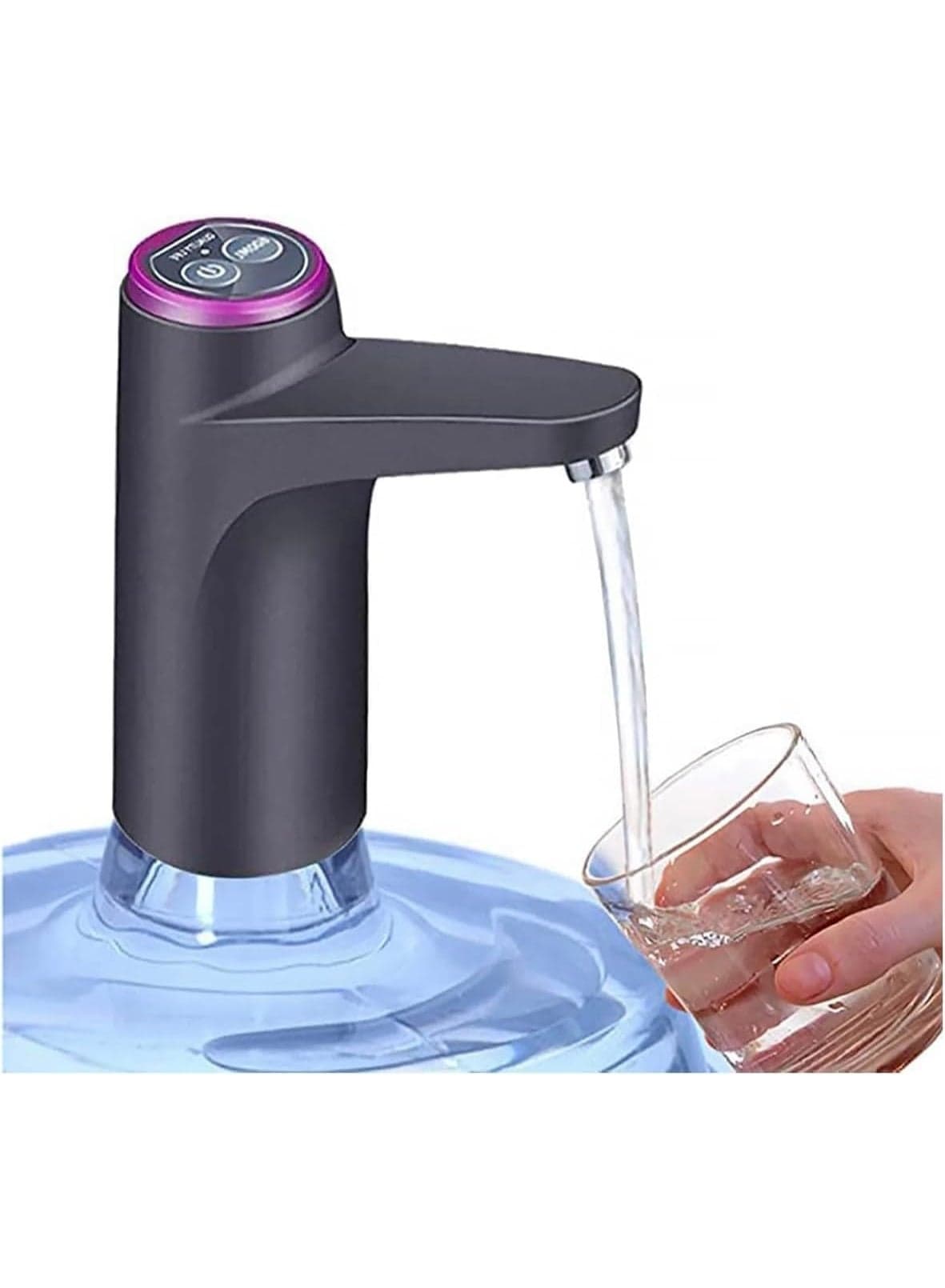 Water Dispenser Pump with USB Charging, Portable Drinking Water Pump for Standard 3-5 Gallon Bottles, Home & Office Use, Camping Essentials