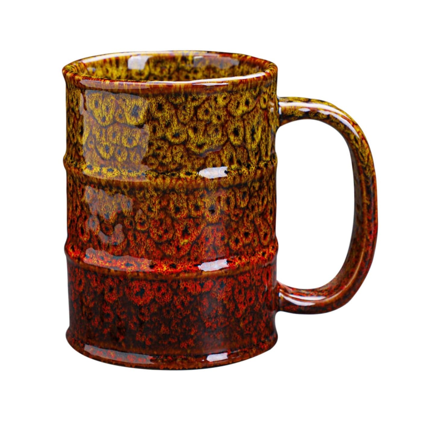 Yellow and Red 20 oz Ceramic Coffee Mugs Large Dishwasher and Microwave Safe for Office and Home