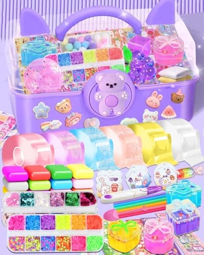 6PCS Cartoon Theme Nano Tape Bubble Kit Nano Tape Squishy Maker Kit Birthday for 4 5 6 7 8 9 10 Year Old Girls Girl Grandkids Kids Toys for Girls 46 68 810 1012