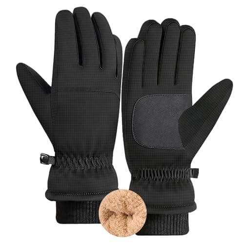 Jeniulet Waterproof Winter Gloves for Men Warm Ant-slip Touchscreen Ski Snow Cycling Running Cold Weather Long Fleece Lining