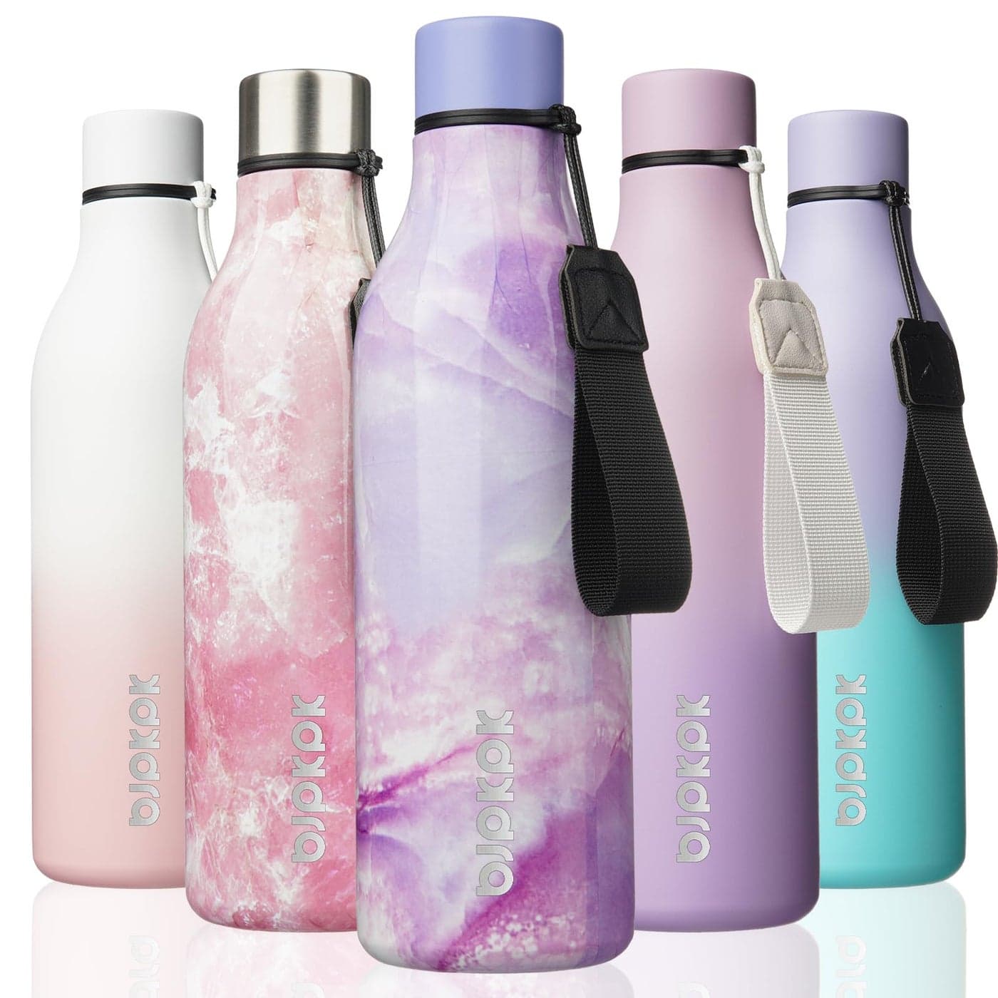 BJPKPK Insulated Water Bottles 25 oz Stainless Steel Metal Water Bottle with Strap BPA Free Leak Proof Thermos Mugs Flasks Reusable Water Bottle for Sports Travel Dawn