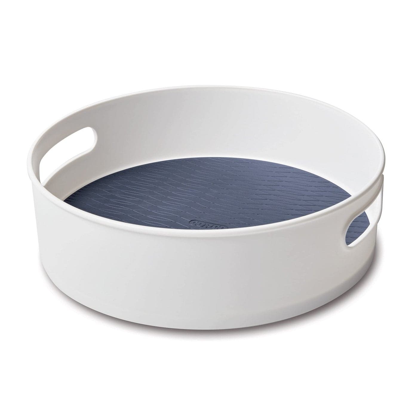 Copco NonSkid Pantry Cabinet Kitchen Refrigerator Storage Turntable 12Inch White and Blue