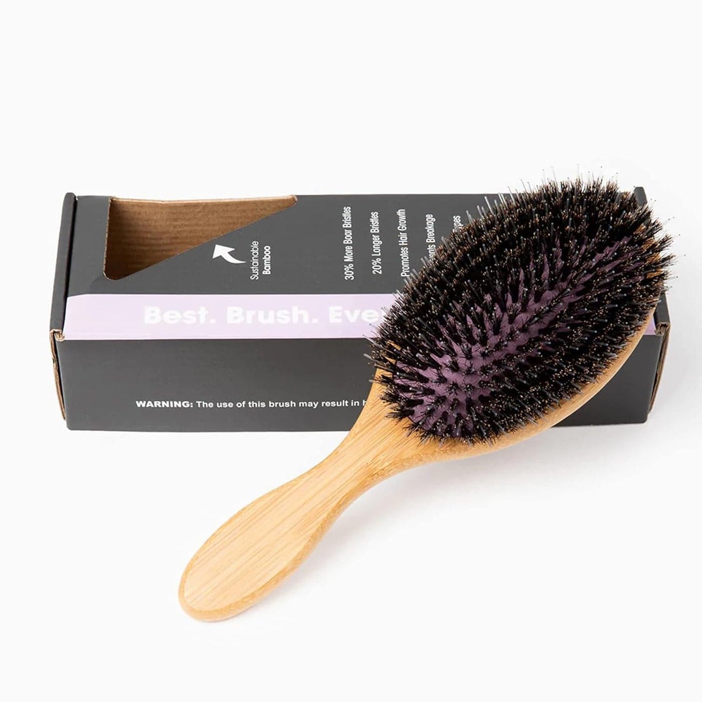 Controlled Chaos Boar Bristle Hair BrushWooden Bamboo Hair Brush for Women Men Detangling Brush for Any Hair TypeEco Friendly Curly Hair Brush