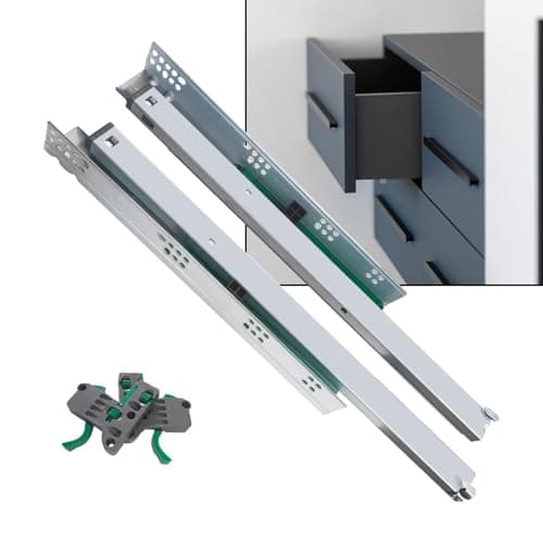 VOLO Undermount Drawer Slide Soft Close | Silent Channel with Locking Device | 50 Kg Load Capacity | Heavy Duty Undermount Drawer Runner | 20 Inch/500 MM | Pack of 2 Pieces