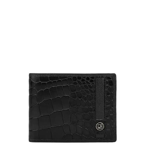 Da Milano RFID Protected Leather Wallet for Men with Card Slot - Black