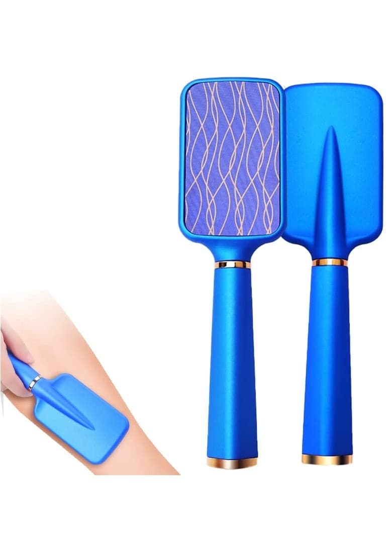 Hair Removal Eraser with Handle, Painless Crystal Hair Remover Tools with Handle, Magic Crystal Hair Eraser, Soft Smooth Skin Fast u0026 Easy Crystal Hair Removal for Men and Women (Blue)