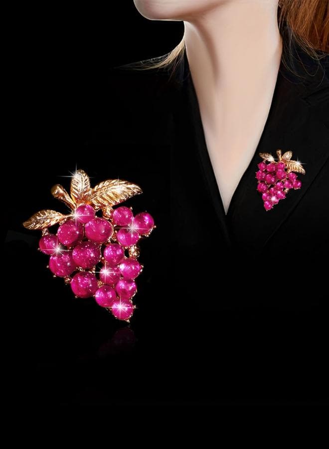 Contrast Grape-Shape Embellished Brooch