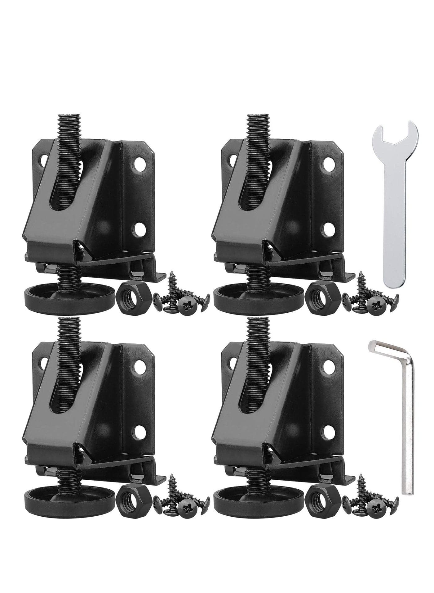 Leveling Feet 4 Pack Leveling Feet Heavy Duty Furniture Levelers Adjustable Anti Slip Table Leg with Screws Lock Nuts and Wrench 2 Inch Adjustable Height for Table Cabinets and Workbench