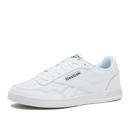 Reebok Court Advance Sneakers for Men - Casual Tennis Mens Shoes Size 6 to 15, White or Black, FFP- Footwear White/Footwear White/Clover Green, 8.5