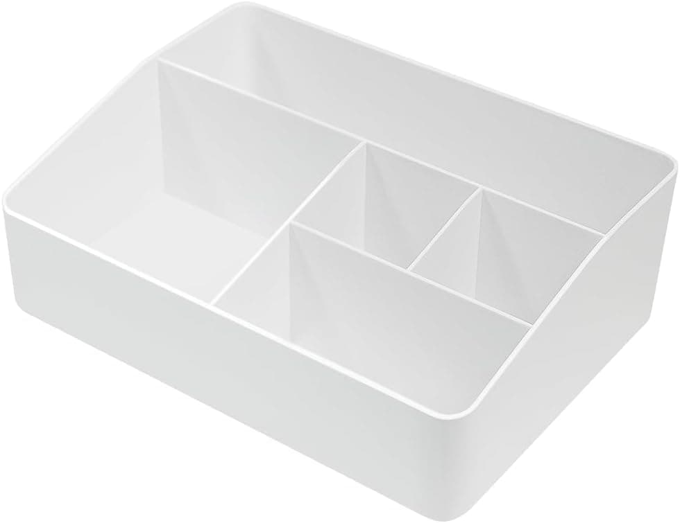 Granvela 5Compartment Desktop Organizer for Home Office and Daily EssentialsCreamy White