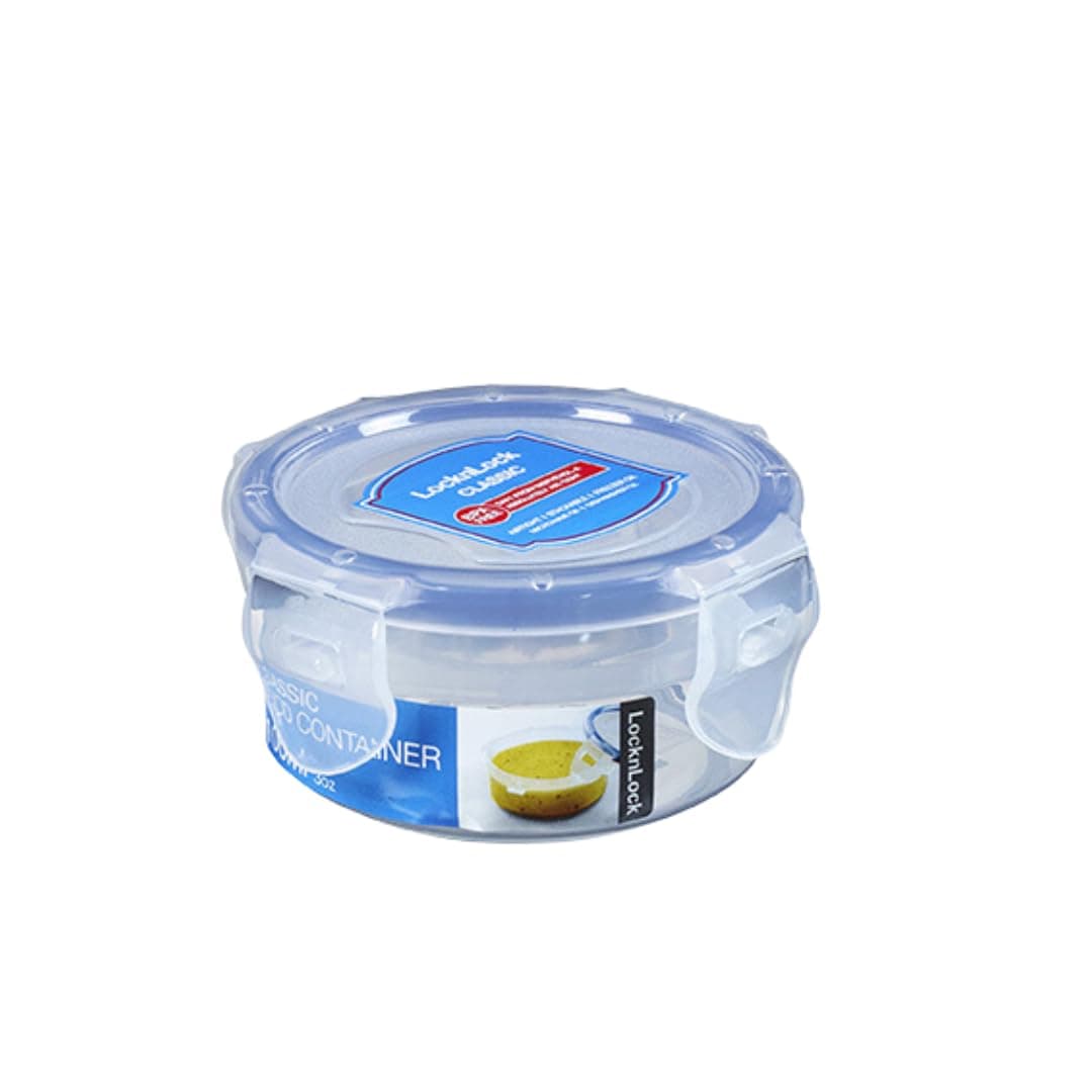 LockandLock Round Food Container with Leak Proof Locking Lid Short 04Cup 3 Fluid Ounce