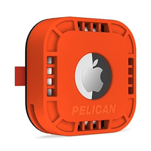 Pelican Protector 1-Pack AirTag Holder - Air Tag Case with 3M Adhesive Sticker - Rugged Shockproof AirTag Cover - Hidden Air Tag Holder Stick On Mount for Travel Luggage Bike Car Remote - Orange