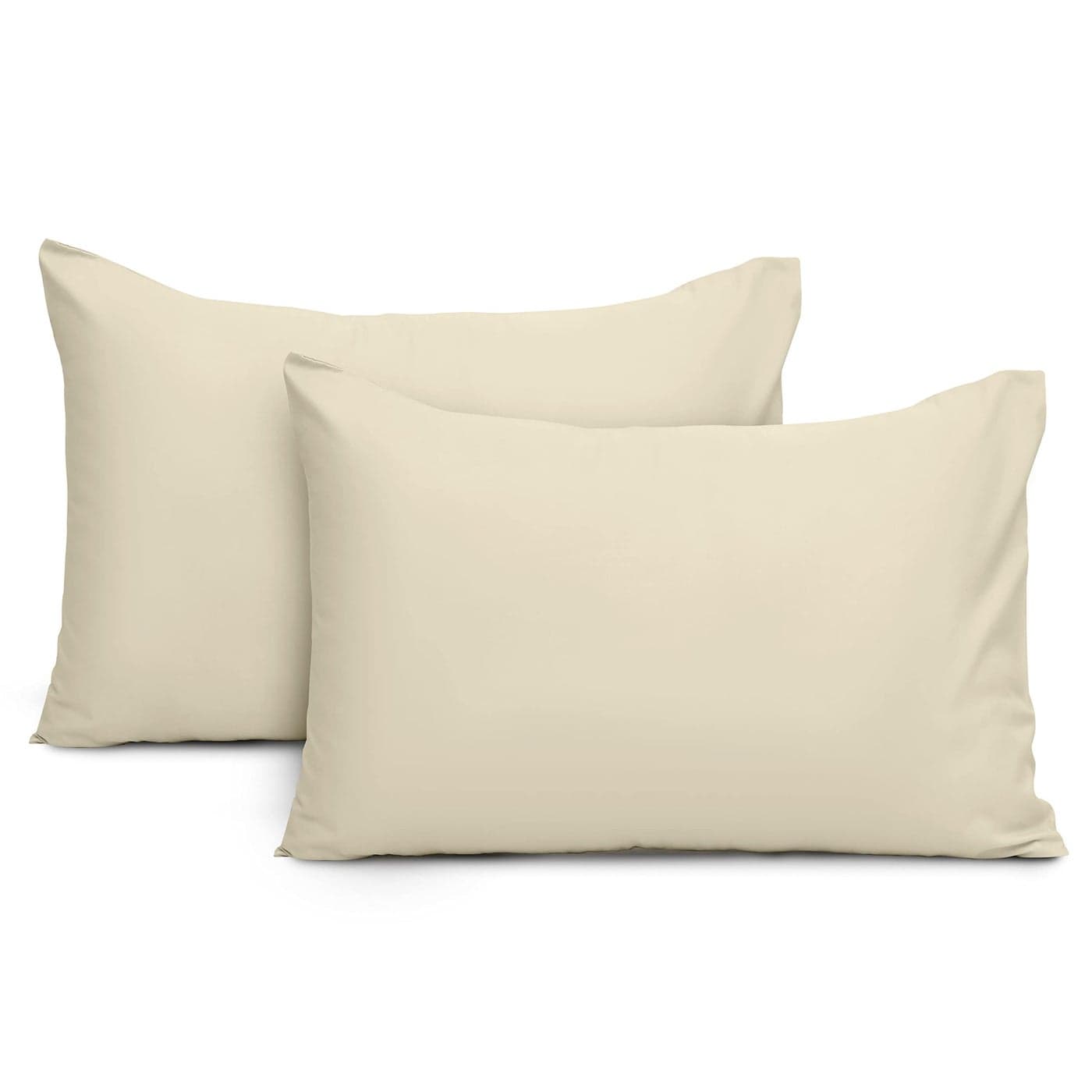 Imperial Rooms Pillow Cases 2 Pack Brushed Microfibre Pillow Covers Cream Pillow Cases 2 Pack