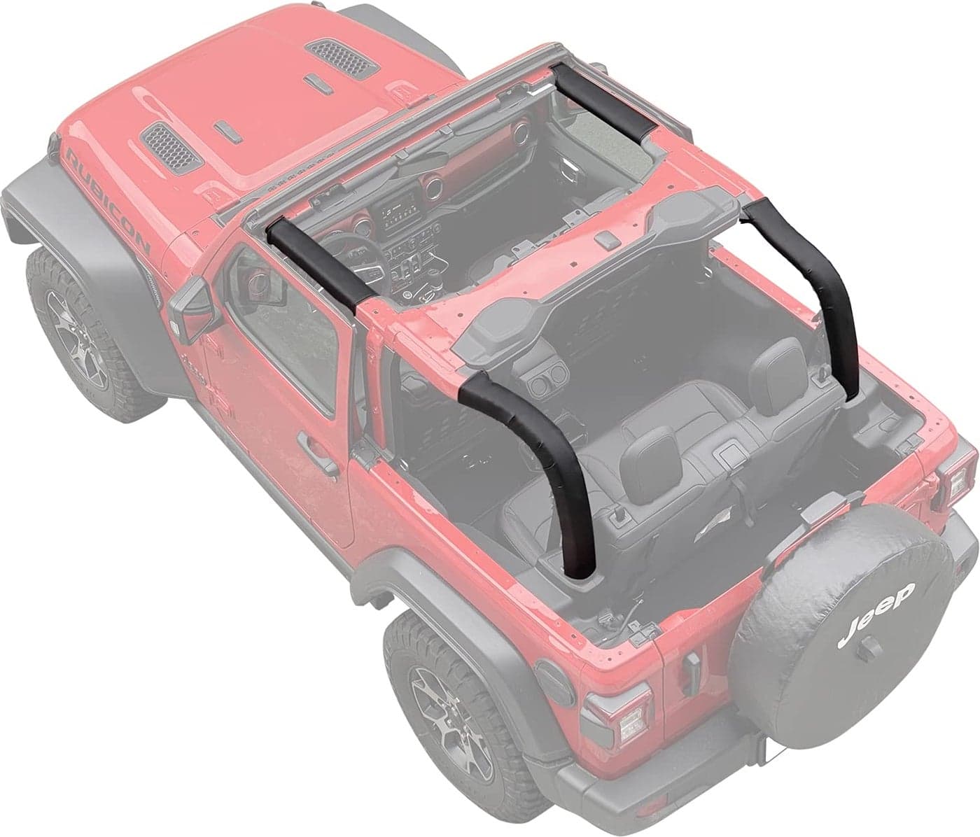 Shadeidea Roll Bar Padding Compatible with Jeep Wrangler JL (2018-2023) 2 Door - Black Vinyl Foam Laminated Pad Cover Kit Protection JLU Sahara Rubicon with Grab Bag - 3 Year Warranty
