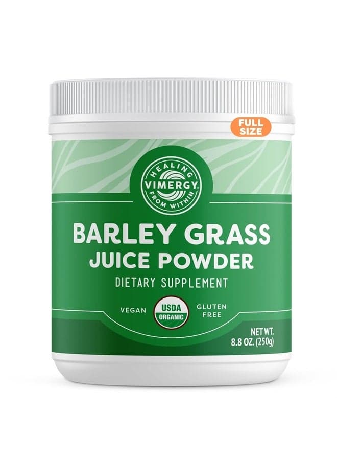 Barley Grass Juice Powder – Clean Superfood Formula – Promotes Cardiovascular Health* – Organic, Vegan & Gluten-Free – Regular Size 250g