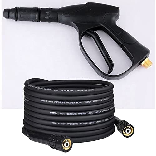 Pressure Water Spray Gun Car Wash Floor Cleaning with HQ 10 Meter Pressure Washer Hose Pipe Compatible with Pioneer, JPT, STARQ, REQTECH (Length 10 Meter,Color - Black)
