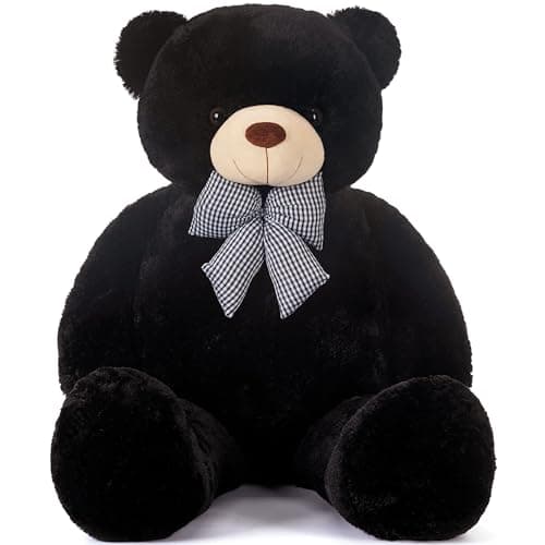 IKASA Giant Teddy Bear Stuffed Animal Plush Toy47 Large Cute Jumbo Soft ToysHuge Big Fluffy Fat PlushieGifts for Kid Girl Black 47 inches