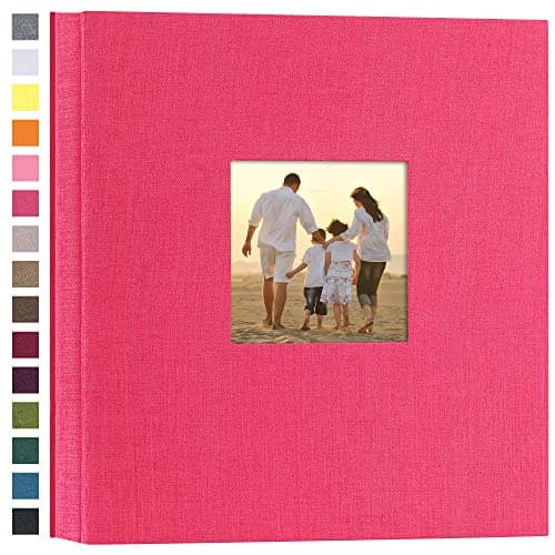 potricher Linen Hardcover Photo Album 4x6 1000 Photos Large Capacity for Family Wedding Anniversary Baby Vacation (Rose Red, 1000 Pockets)