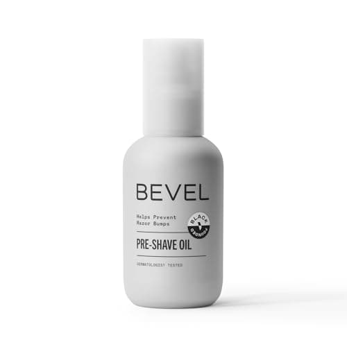 Bevel Pre Shave Oil for Men with Castor Oil, Olive Oil and Tea Tree Oil, Helps Soften Hair and Protect Skin from Irritation and Razor Burn, 2 Fl Oz