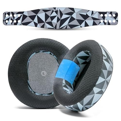 WC Mod Kit for Maxwell Gen 1 Cooling Gel Earpads Silicone Headband Compatible with Audeze Maxwell for Xbox PS5 Gen 1 by Wicked Cushions Enhanced Comfort Cooling Geo Grey