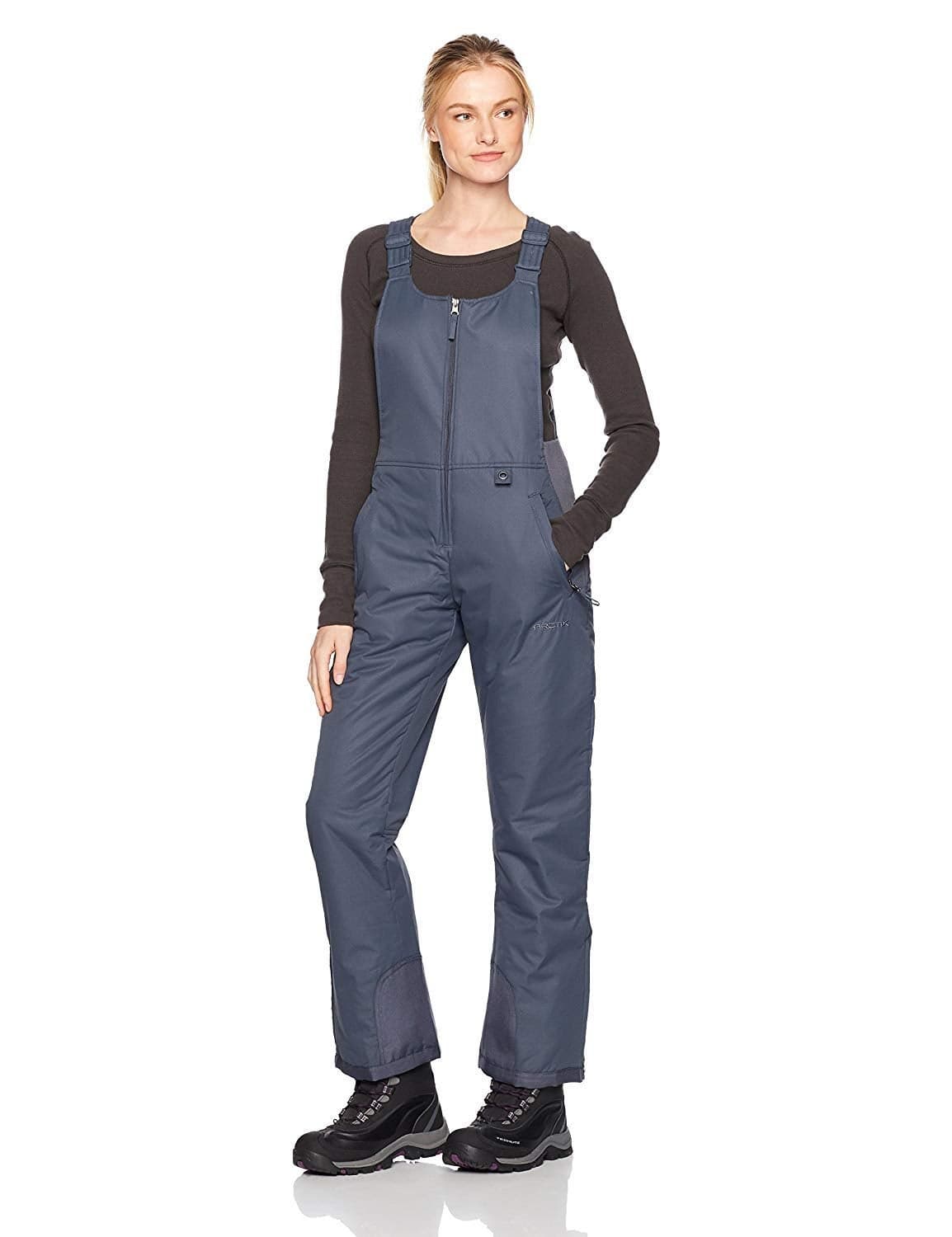Arctix Womens Essential Insulated Bib Overalls Steel 1X Short