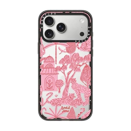 CASETiFY Impact iPhone 17 Pro Max Case SlimWireless Charging Compatible 82 ft 4X Military Grade Drop Protection Cheetah Paradise Pink Clear Black