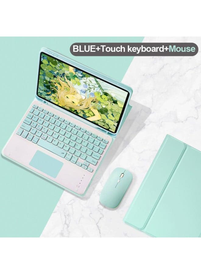 Batch 2022 Pro11 Touch Bluetooth Keyboard 10.2 Protective Case Tablet 9.7Air5 10.9-Color:Green + Touch Keyboard + Charging Mouse-Applicable Model:ipad 10.2/10.5 Inch All Models Universal