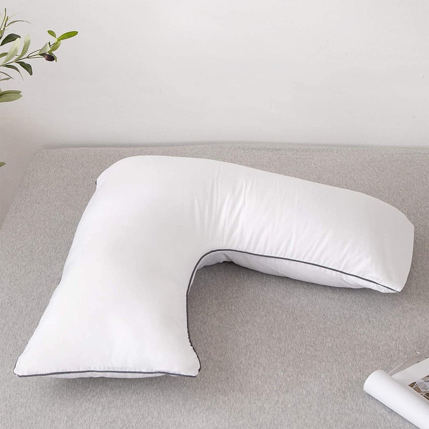 Linenovation V Shape Medical Orthopaedic Support Pillow Includes Complimentary White Pillow Case Free