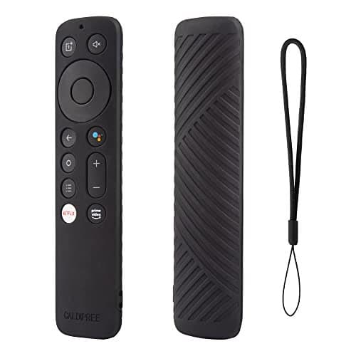 Caldipree Silicone Remote Cover Case Pouch Compatible for OnePlus Q Series U Series Y1S Y1S Smart LED TV Remote Cover with Loop (Black)