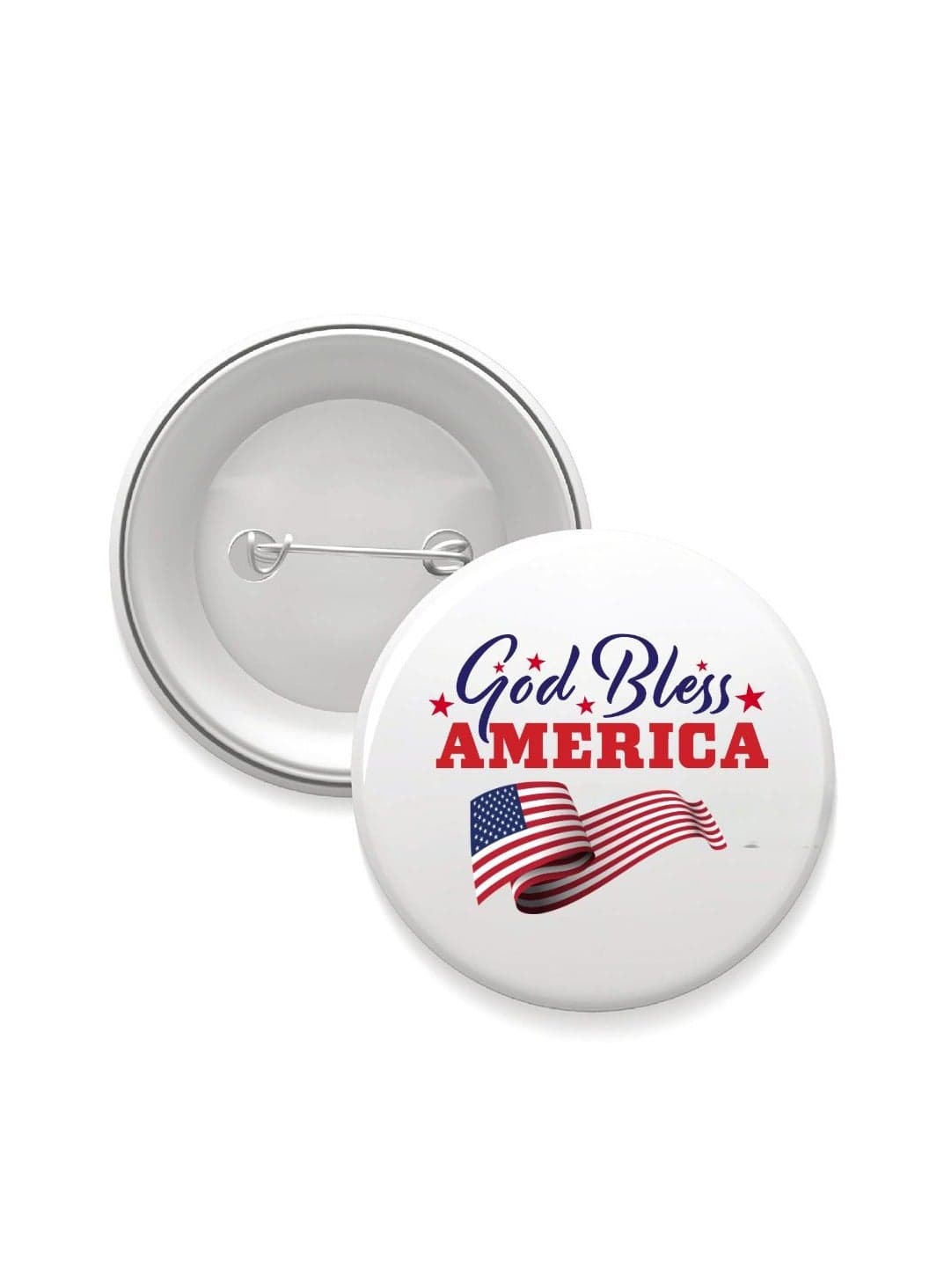 USA Flag Button Badge Pin–Quality Metal Pinback|Classic USA Design|Ideal For Memorial Day|Round Pinback|Great For Events, Gifts&Everyday Use