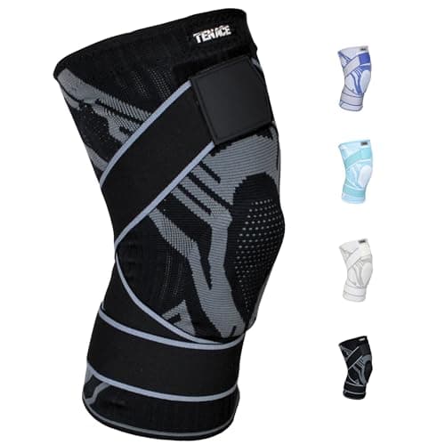Tenace BJJ Knee Brace Grappling - Compression Knee Pad for Jiu Jitsu, MMA, Muay Thai, Wrestling, Judo - High Durability and Performance Unisex (1, Black, XX-Large)