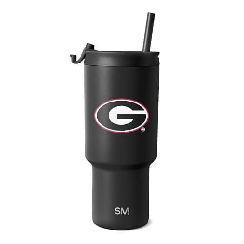 Simple Modern Officially Licensed Collegiate Georgia Bulldogs 30 oz Tumbler with Flip Lid and Straws Insulated Cup Stainless Steel Gifts for Men Women Trek Collection University of Georgia