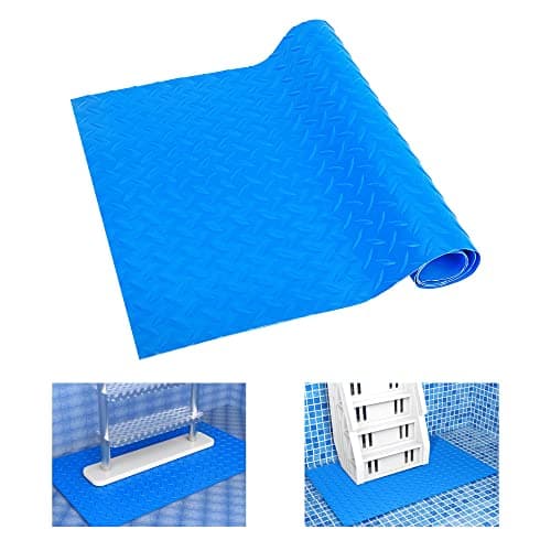 DECOHS 16" x 36" Pool Ladder Mat-Large Swimming Pool Step Mat with Non-Slip Texture-Protective Ladder Pad for Above Ground Pools Liner and Stairs (Willow)