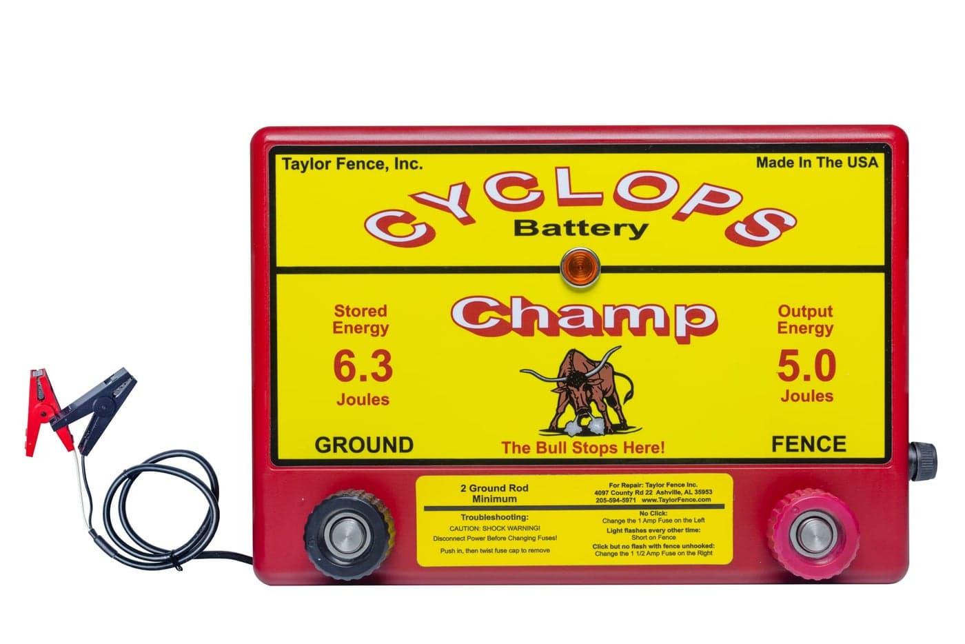 Cyclops Champ Battery 5 Joule Fence Charger Battery 12V Powered