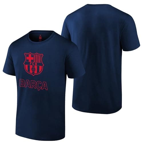 Icon Sports Officially Licensed FC Barcelona Cotton T-Shirt - Unisex Adult - FCB94CT Navy S