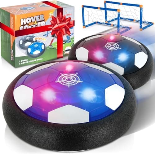 Hover Soccer Ball - Indoor Soccer Ball, Indoor Flying Toy Games (2 Floating Disk + 2 Goals) Boy Birthday Gifts, Indoor Silent Game | 4 in 1 Pack