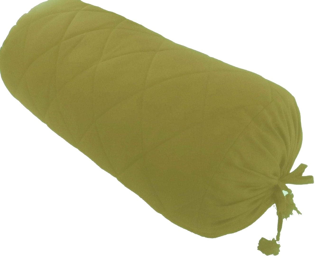 Saffron Quilted Bolster Divan Couch Cotton Removable Cover 8inch Diameter x 24 Length 20 x 60 cm Beige Set of 2