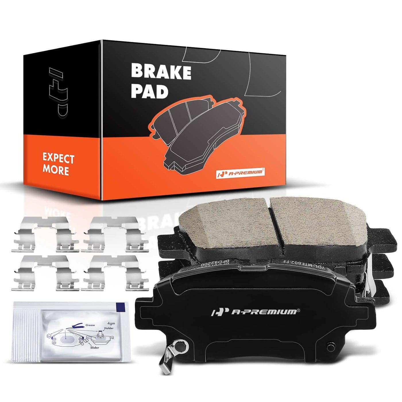 APremium Front Ceramic Disc Brake Pads Set Compatible with Select Scion and Toyota Models iQ 20122015 xAxB 20042006 Celica 2000 Echo 20012005 MR2 Spyder Prius with Hardware 4 Pcs