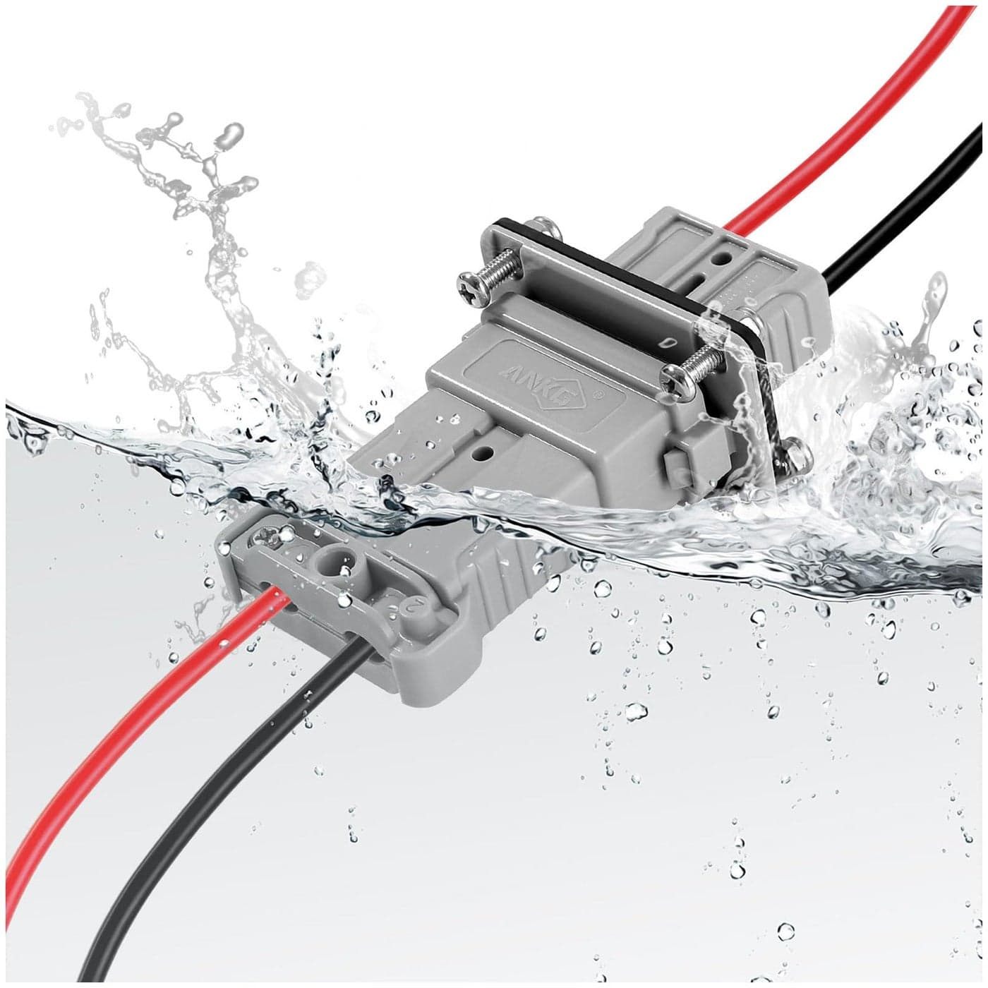 micrl 50 amps Ip68 Waterproof 68 Gauge Battery Quick ConnectDisconnect to Board Jumper Cable Plug Connector Kit for Recovery Winch Towing SystemsGrey