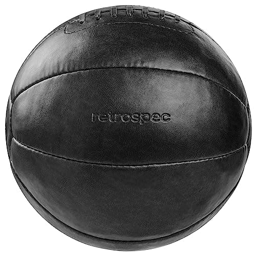 Retrospec Core Weighted Medicine Ball 4, 6, 8, 10, 12, 14, 16, 20, 25, 30 lbs, Soft Touch Vegan Leather with Sturdy Grip for Strength Training, Recovery, Balance Exercises and Other Full-Body Workouts