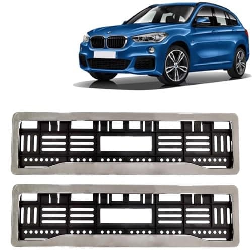 KINGSWAY® X1 Car Number Plate Frames for All 2015 Onwards Models of B-MM-W Car Registration Plate Holders, Black Licence Plate Covers (Front and Rear), Universal Size 51.5 x 14.5 cm