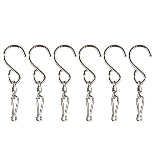 KUUQA Swivel Hooks Clips for Hanging Wind Spinners Wind Chimes Crystal Twisters Party Supply(6 Pack)