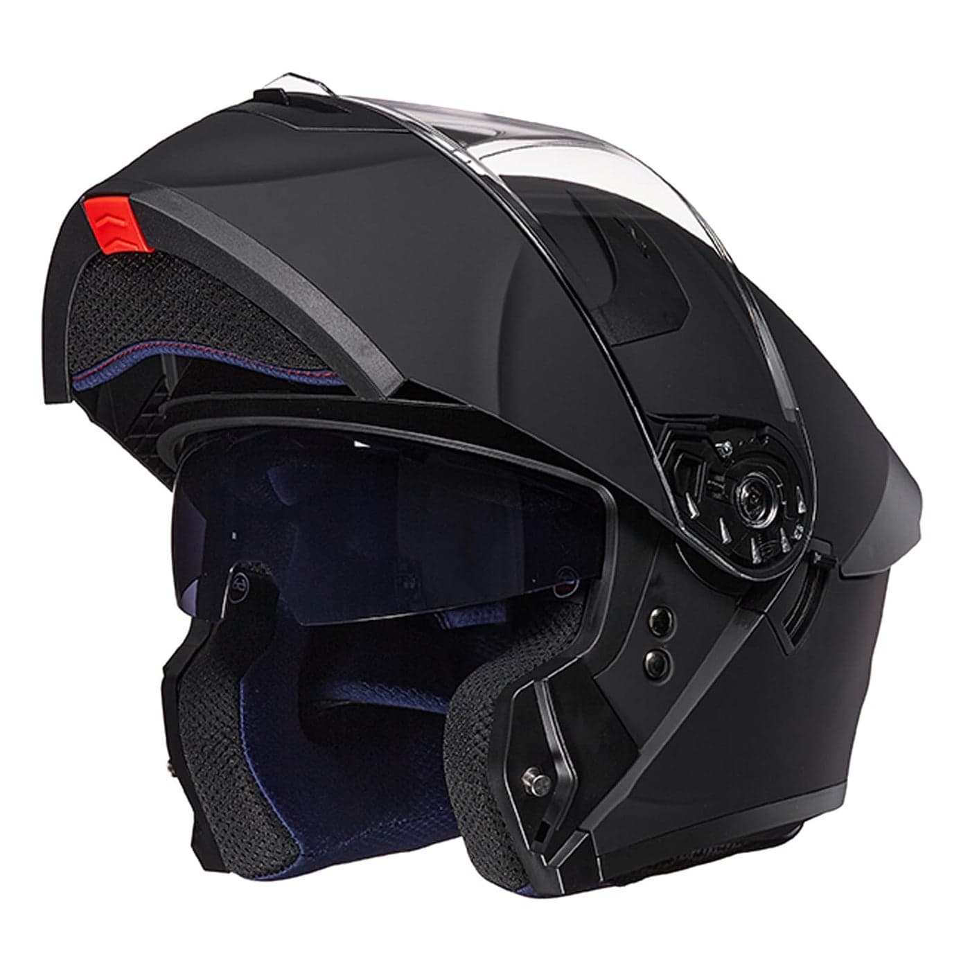 ILM Adult Motorcycle Helmet Dual Visor Flip up Modular Full Face Helmet DOT Model WS206Matte BlackLarge