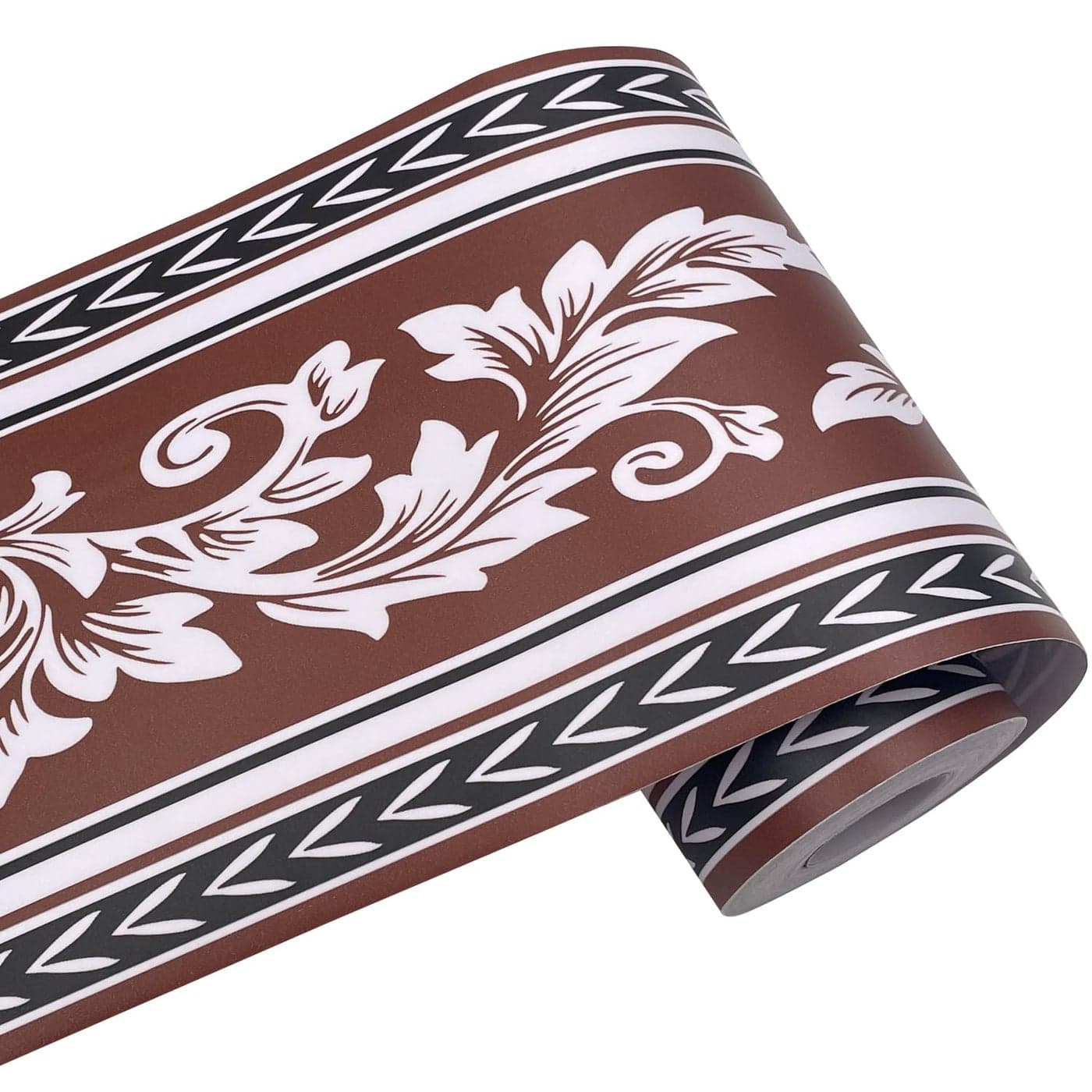 Yifasy Thicken Wallpaper Border Self Adhesive PVC Tiles Sticker Roll Removable Bathroom Kitchen Wall Decoration Brown Pteris
