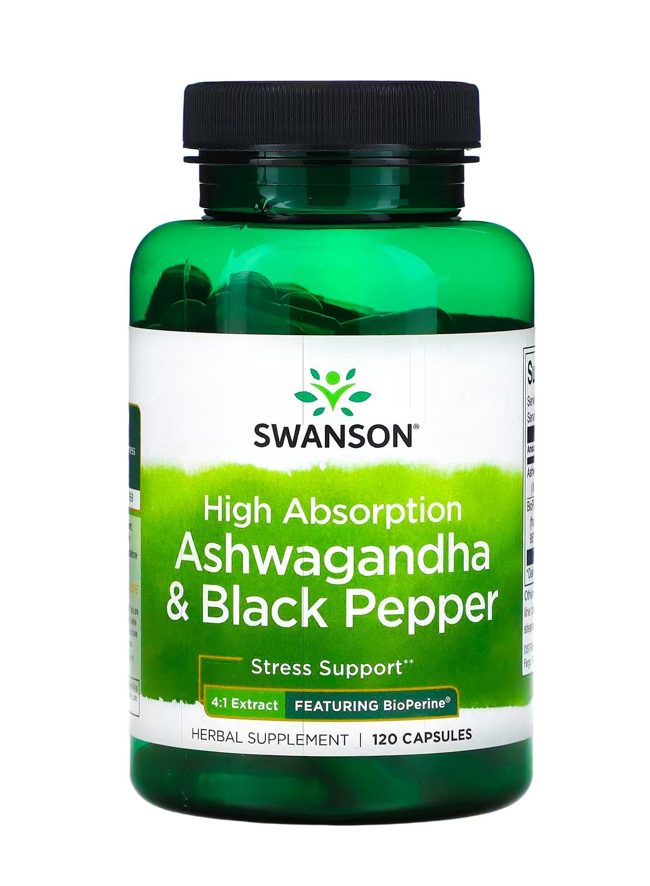 High Absorption Ashwagandha & Black Pepper, 120 Capsules