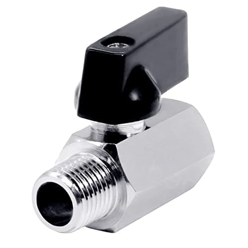 Beduan 3/8" Brass Mini Ball Valve NPT Female x Male Shut-Off Valve (Threaded OD: about 0.675")