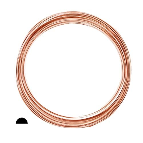 12 Gauge, 99.9% Pure Copper Wire (Half Round) Dead Soft CDA #110 Made in USA - 25FT by CRAFT WIRE