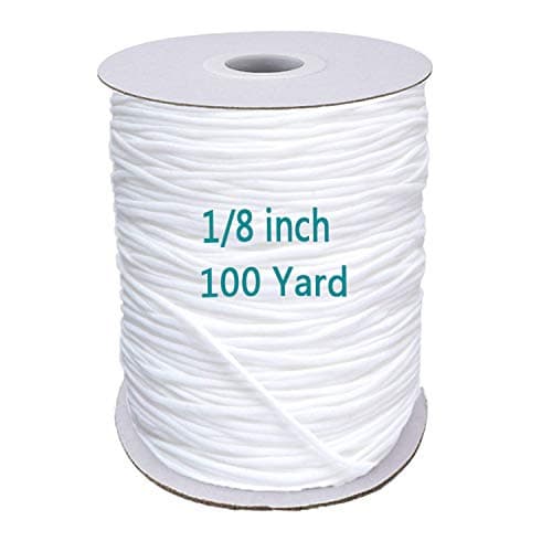 18 inch Elastic Bands for Sewing Elastic String for Masks Elastic Cord Heavy Stretch High Elasticity Knit Elasticfor for Sewing Crafts DIY Mask White 100 Yards