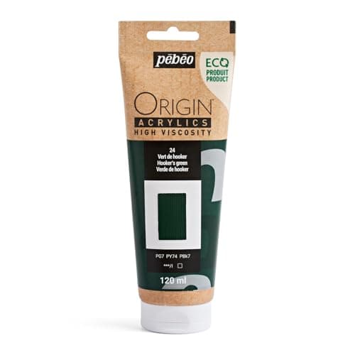 PEBEO Origin Ecodesigned Highviscosity Acrylic Paint High Pigment Concentration for Intense Color and Excellent Lightfastness 405 Fluid Ounces 120 ml Tube Hookers Green