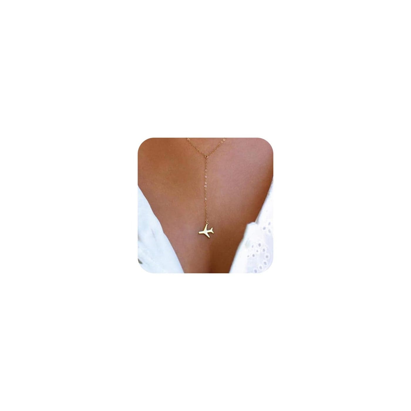 Goldenchen Fashion Simple Aircraft Airplane Plane Pendant Necklace Tiny Dainty Necklace Jewelry